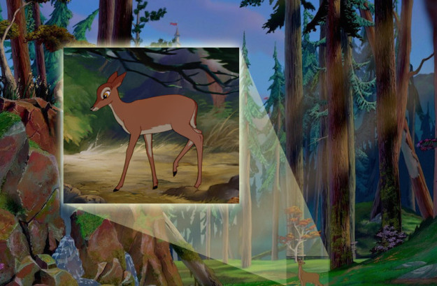 Bambi's mother (RIP) can be seen roaming the forest near the Beast's castle at the beginning of the movie.
