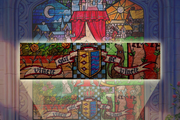 The Latin phrase "Vincit qui se vincit," which appears on the stained glass at the beginning of the movie, is basically the moral of the story: It means "He conquers who conquers himself."
