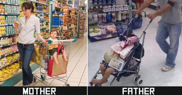 moms versus dads mothers fathers funny differences 16 Proof that moms and dads have far different views on how to raise their children (25 Photos)