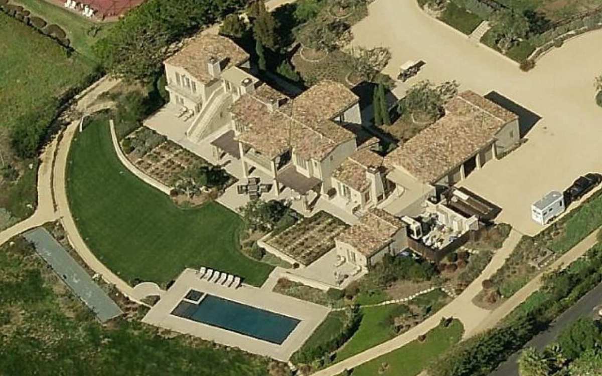 Lady Gaga House In Malibu, CA - Aerial View