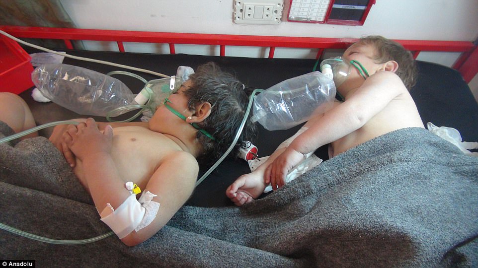 At least 11 of the 100 people who died in the chemical attack were children. Doctors treating victims at makeshift hospitals in the area say dozens of victims from Khan Sheikhoun are showing signs of sarin poisoning