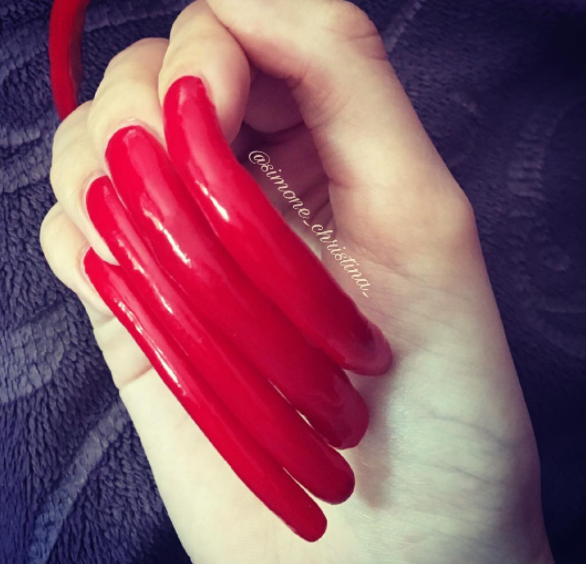 'I don't do them more often because it's too time-consuming and I get lazy. But the nail polish never chips because I'm always very careful with my nails and a use a good base and top coat.'