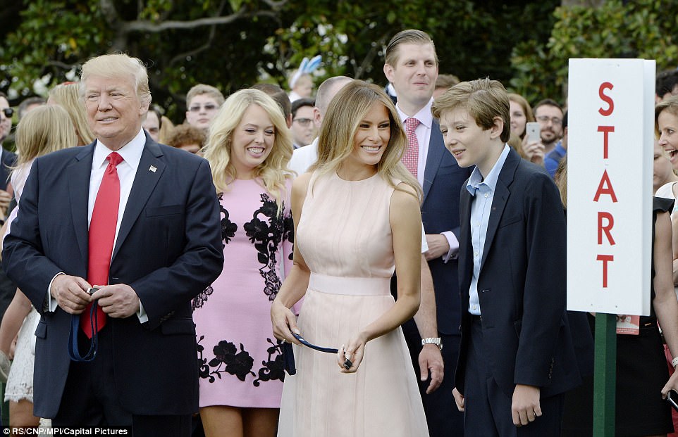 Barron Trump was in high spirits as he joined his parents and older siblings at the event. He will remain in New York City with his mother to see out the school year before relocating to Washington DC
