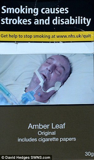 Jodi claims that's when someone must have taken the photo, pictured on a cigarette packet, when her father was in hospital before his death
