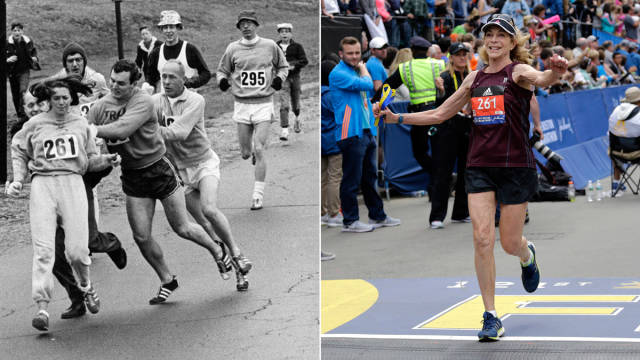 13 -  Woman Attacked for Running the Boston Marathon in 1967 Ran It Again, 50 Years Later. Katharine Switzer in 2017.