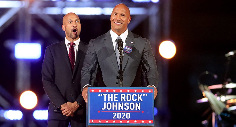 The Rock Is Leading Donald Trump In Polls For 2020 Election therock2020fb