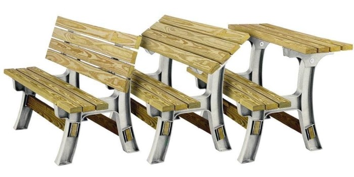 Promising review: 'Assembly was quite easy and took just a couple hours to build two benches. It is really easy to convert from bench to table and not too heavy, so both my wife and I have no trouble sliding them around on our deck. We have loved our table so far and use it almost everyday.' —C. AndersonGet it from Amazon for $57.