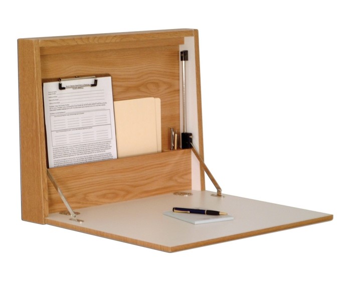 Promising review: 'At intervals, I need additional desk space but my fold-up table often became a 'catch-all' area. I saw this as the perfect solution and it is. There is adequate storage for a few folders (e.g., to-do, waiting for an answer, follow-up. etc.). A few writing implements, a calculator, and a pad complete the storage capacity. I'm satisfied with the product and the ability to close it keeps my work area, and desktop in neat condition.' —nicaGet it from Amazon for $127 (available in oak and mahogany).