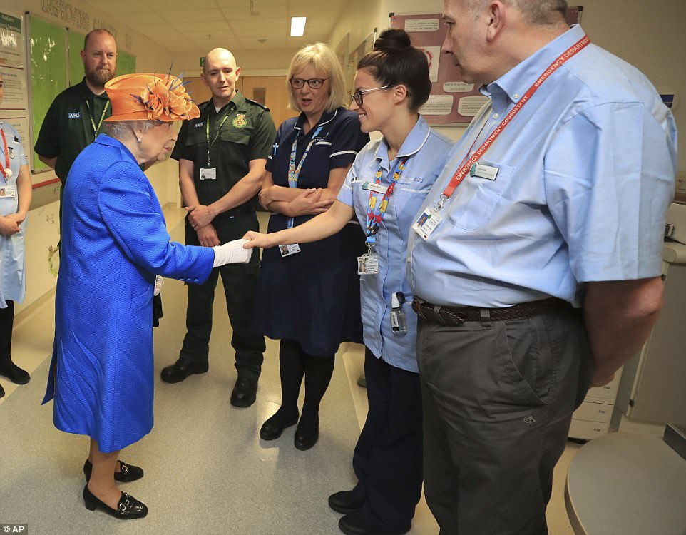 The Queen praised the hospital staff and paramedics for 'coming together' in the aftermath of the deadly bombing