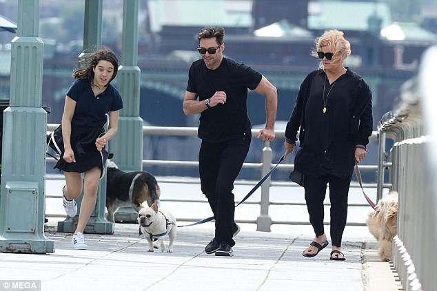 Family fun! Hugh Jackman was back with his family in New York as the Jackman clan went for a run through the city