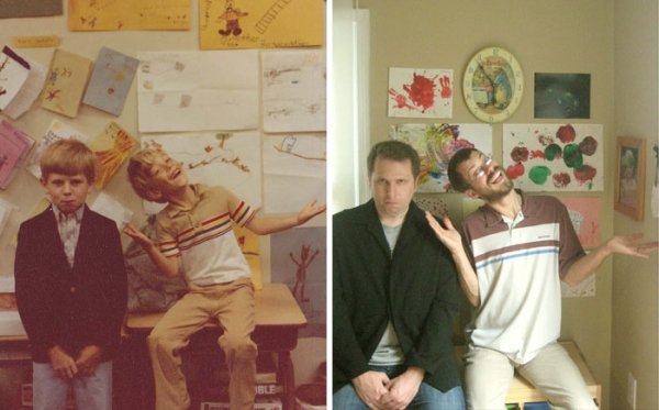 family photos then now same recreated funny 35 Then & now images prove that some people never change (40 Photos)