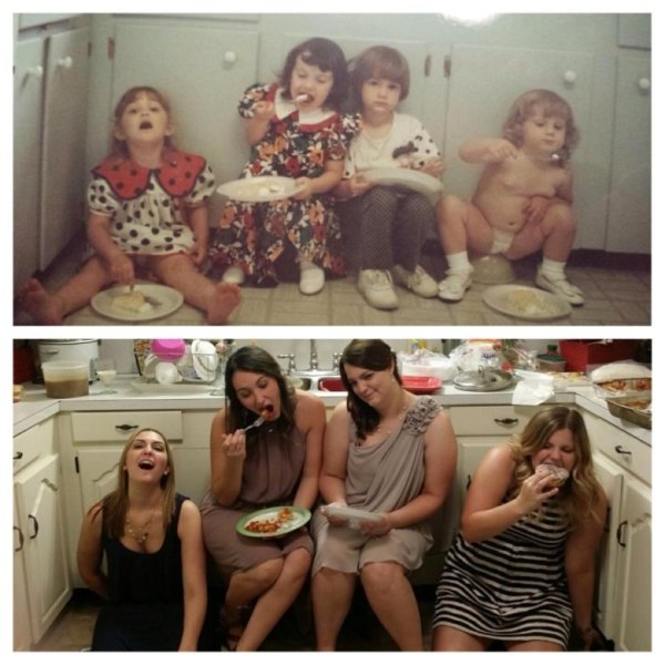 family photos then now same recreated funny 21 Then & now images prove that some people never change (40 Photos)