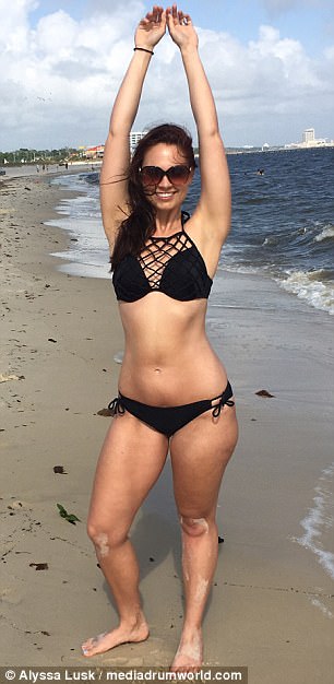 She began exercising five to six times a week and has seen her body slim by 56lbs