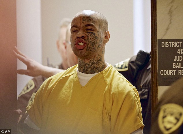 Sick: Nikko Jenkins, 29, told court officials in Nebraska this week he cut his penis as an homage to the ancient Egyptian serpent god Apep, or Apophis, which he claims to worship