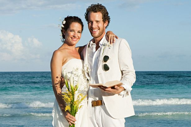 Newly Married couple on beach