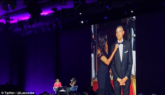 Former first lady Michelle Obama revealed during a candid conversation at Apple's Worldwide Developers Conference (above) Tuesday that her husband wore the same tuxedo for all eight years of his presidency