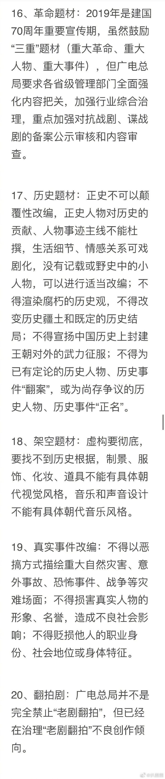 中國劇20條禁令