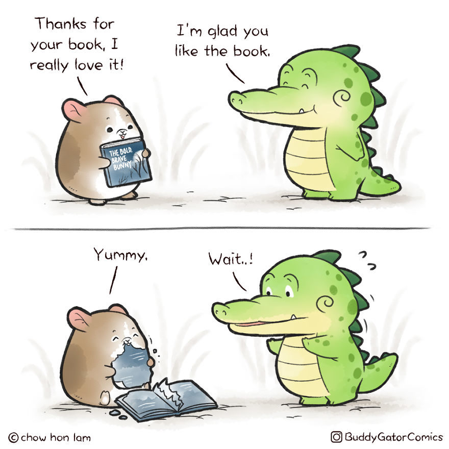 鱷魚暖心插畫