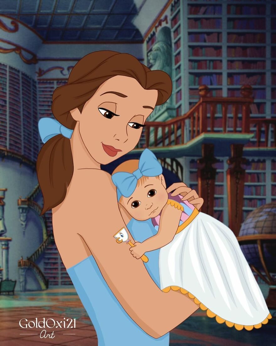 迪士尼公主当妈妈