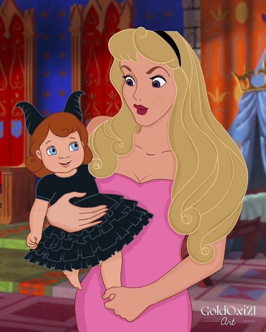 迪士尼公主当妈妈